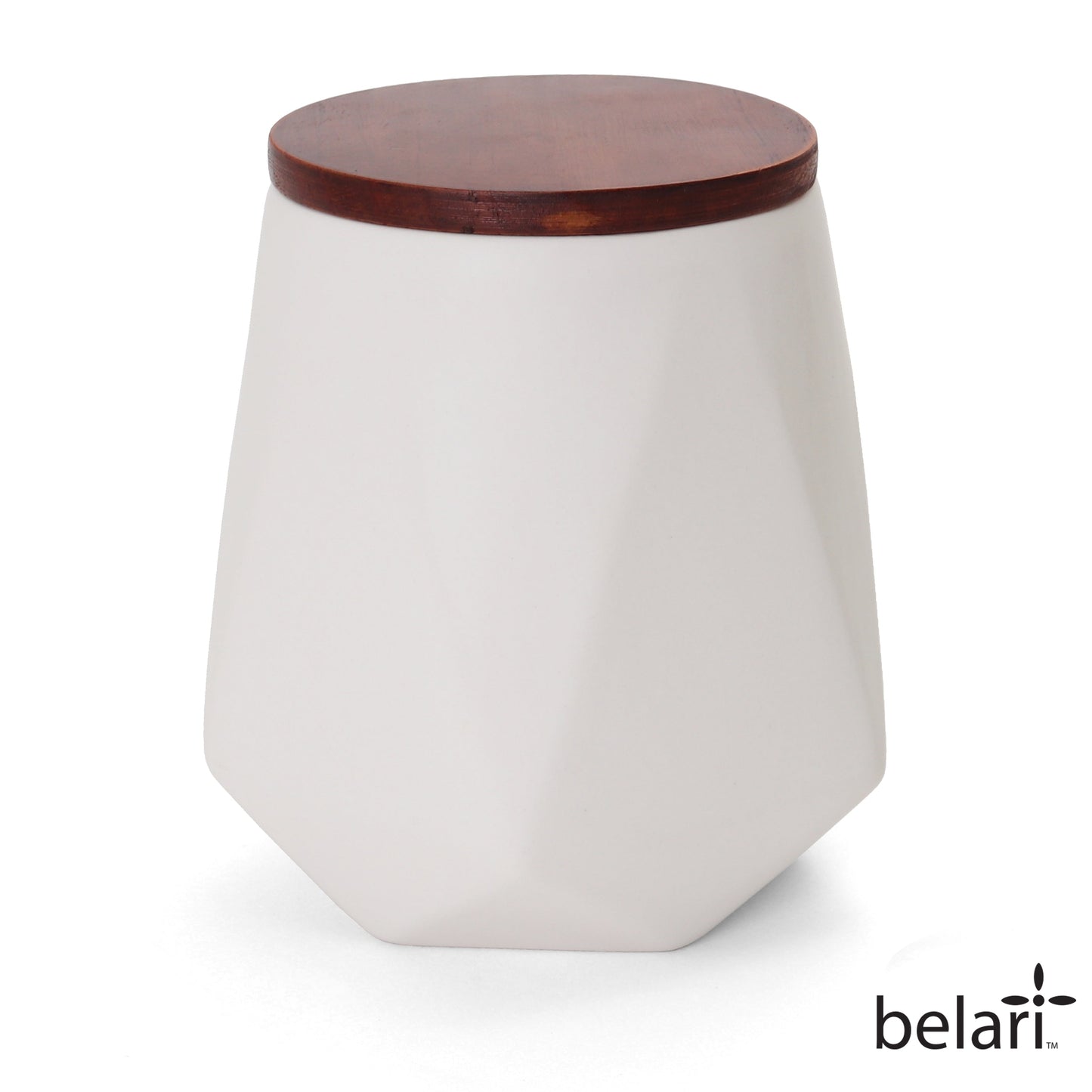 Faceted Storage Canister - White / Medium