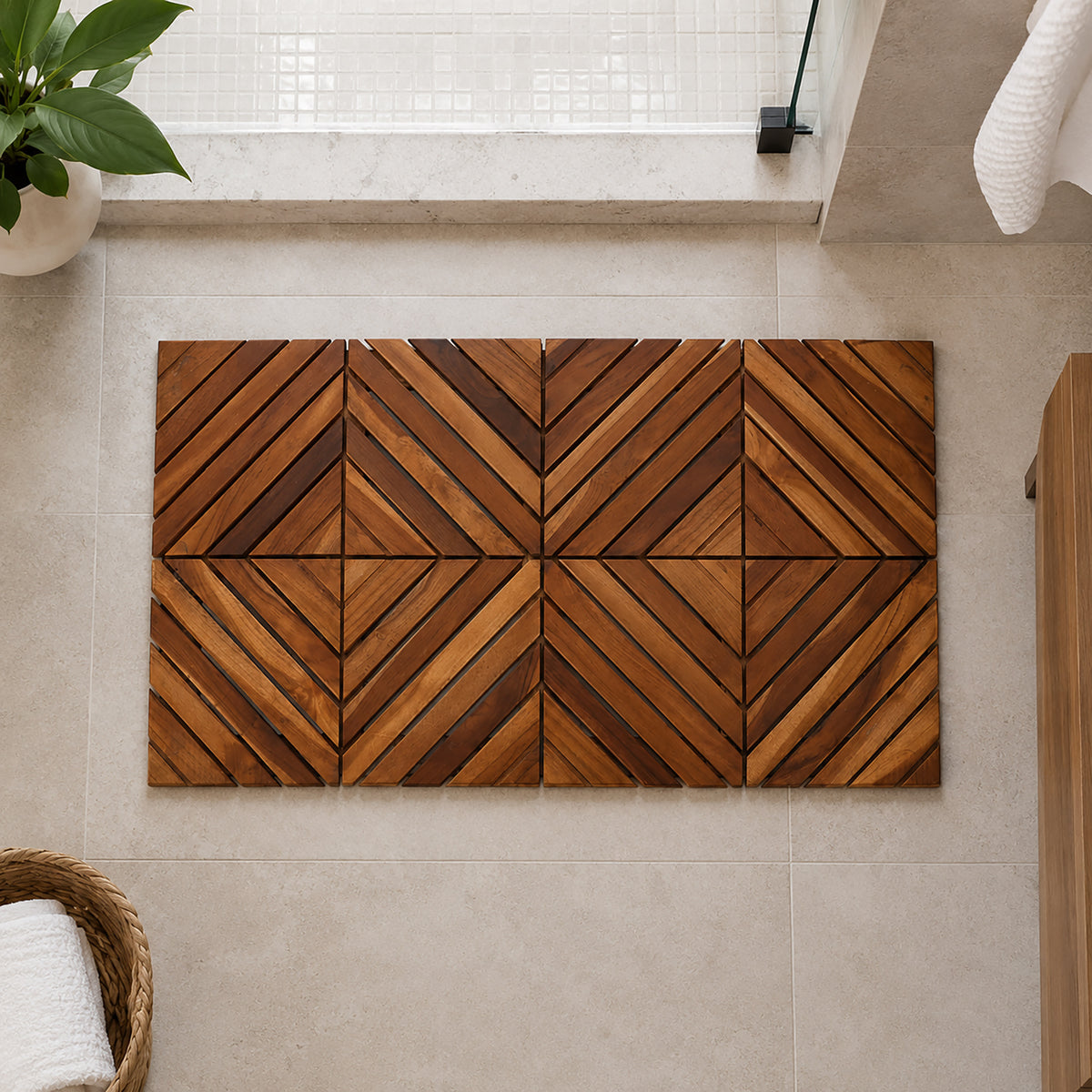 Teak Shower Mat - Harmony