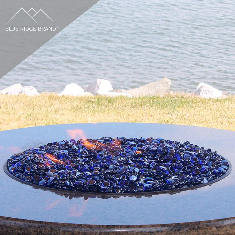 Dark Blue Reflective Fire Glass Beads
