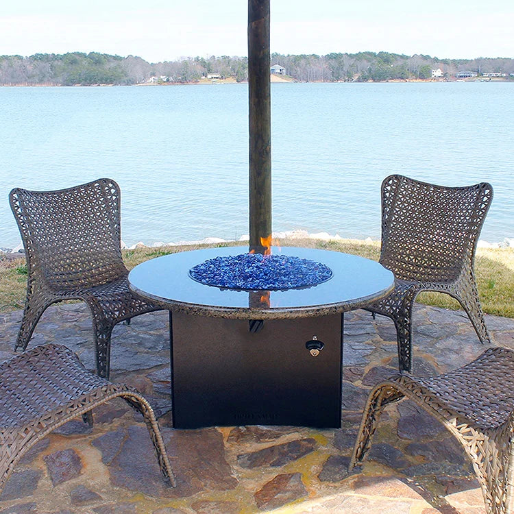 Reflective Fire Glass Beads Blend - Light Blue and Dark Blue