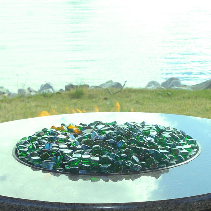 Green Reflective Fire Glass Cubes