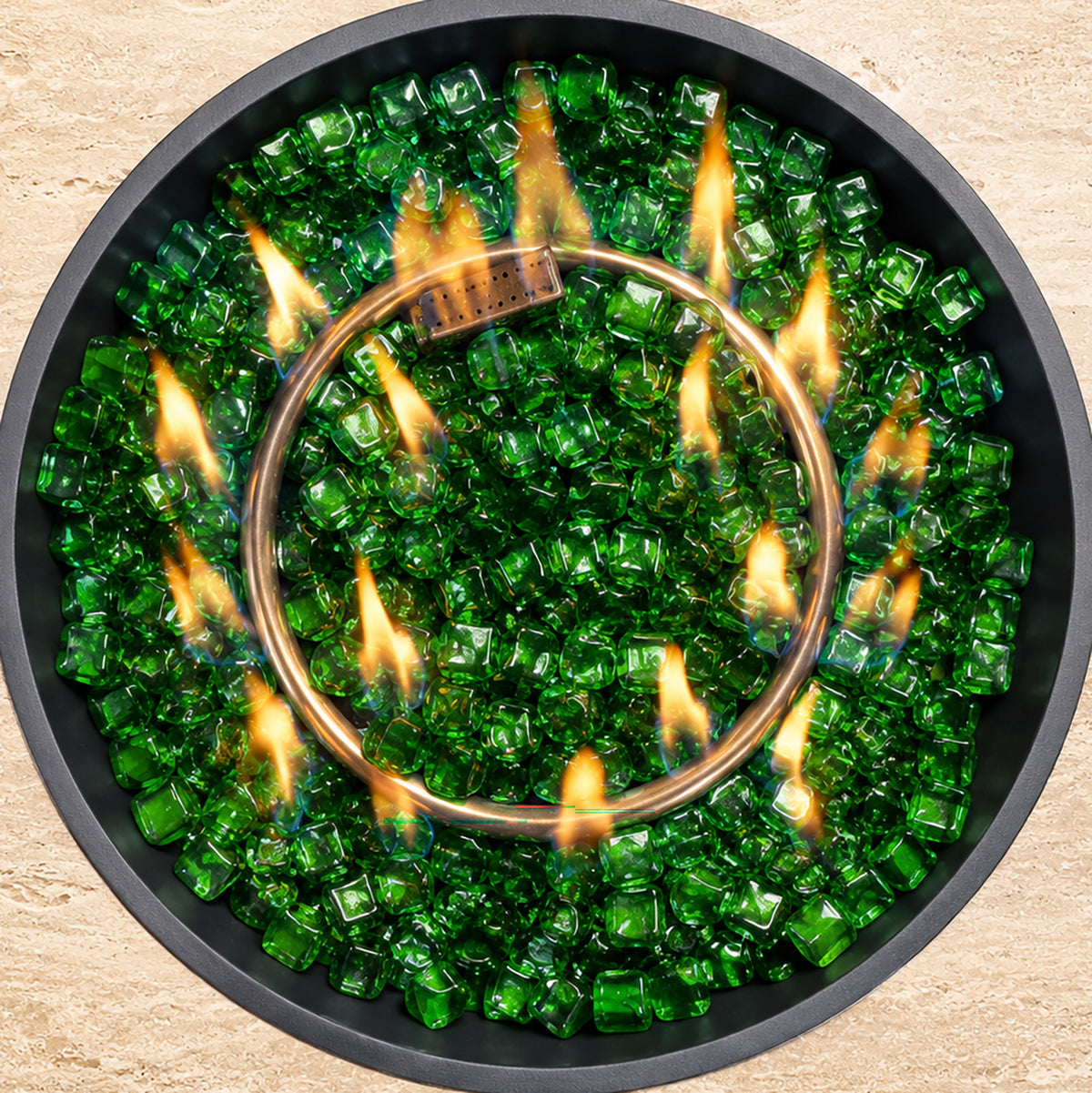 Green Reflective Fire Glass Cubes