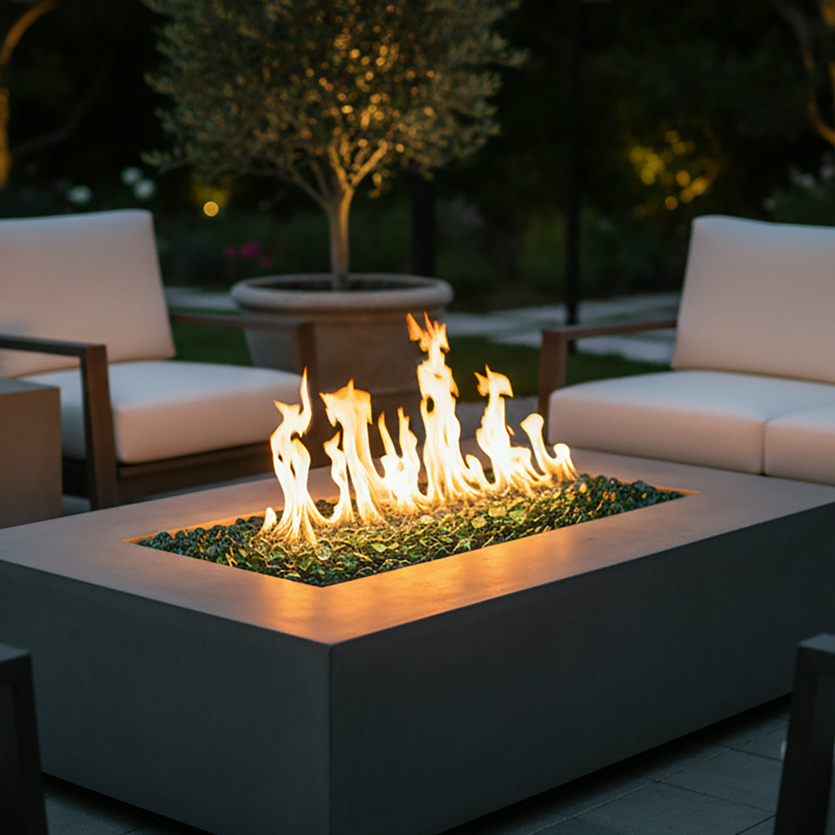 Green Reflective Fire Glass Cubes