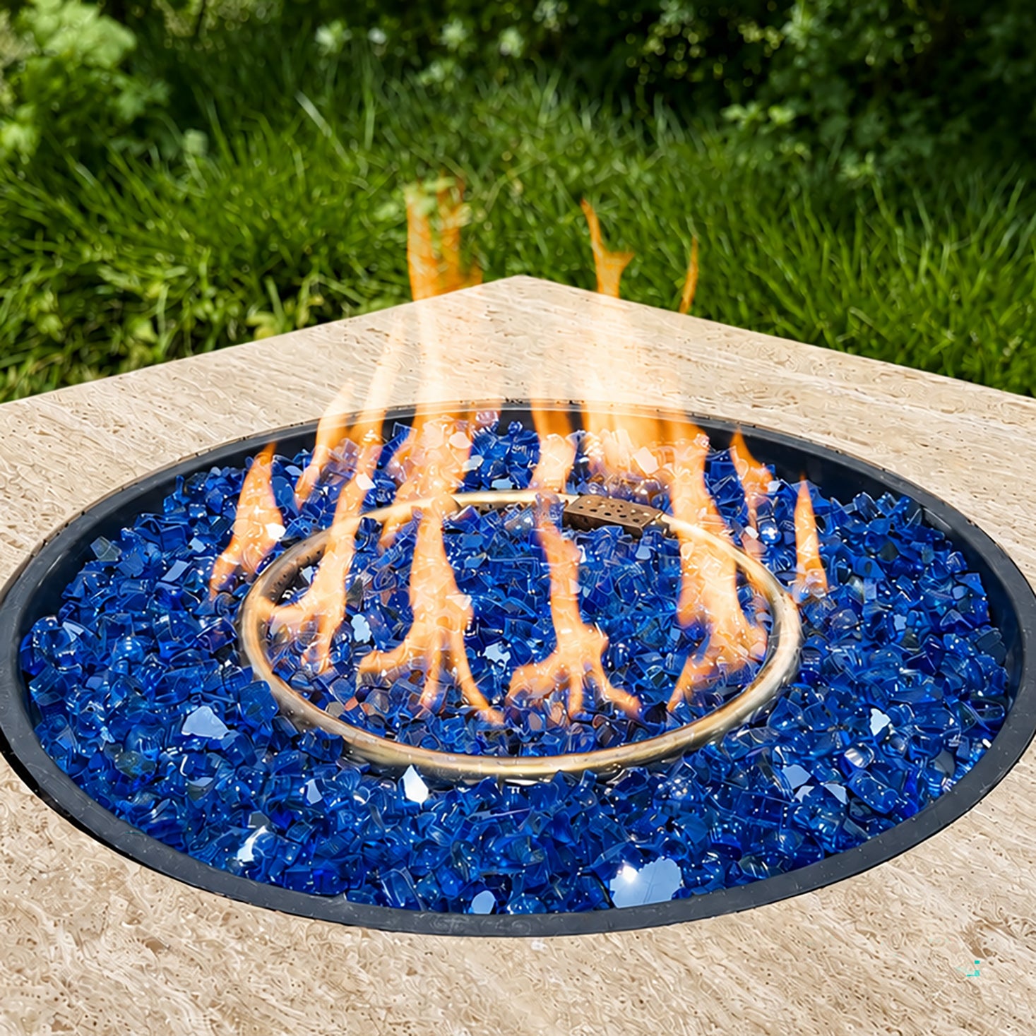 Cobalt Blue Reflective Tempered Fire Glass – Blue Ridge Brand