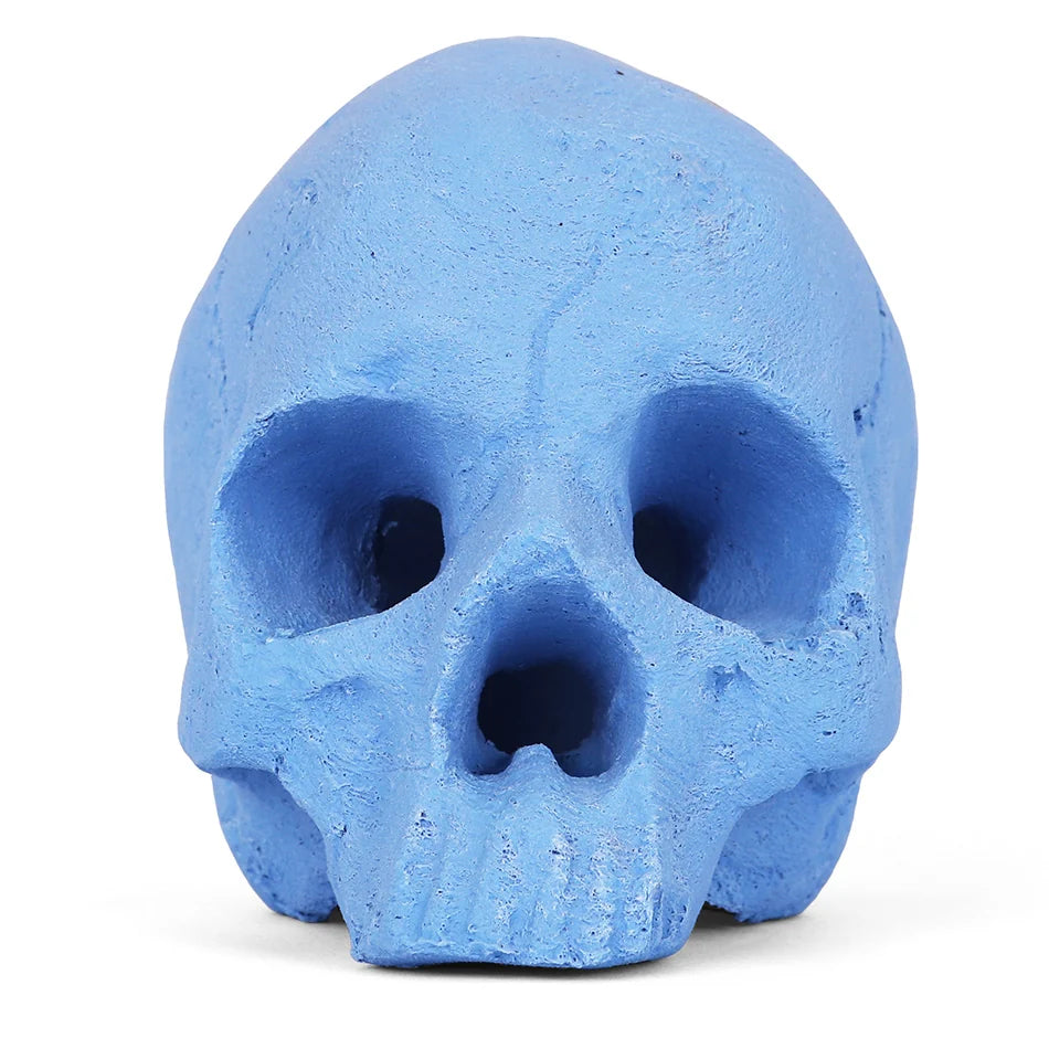 Ceramic Fire Skull - Blue - Medium