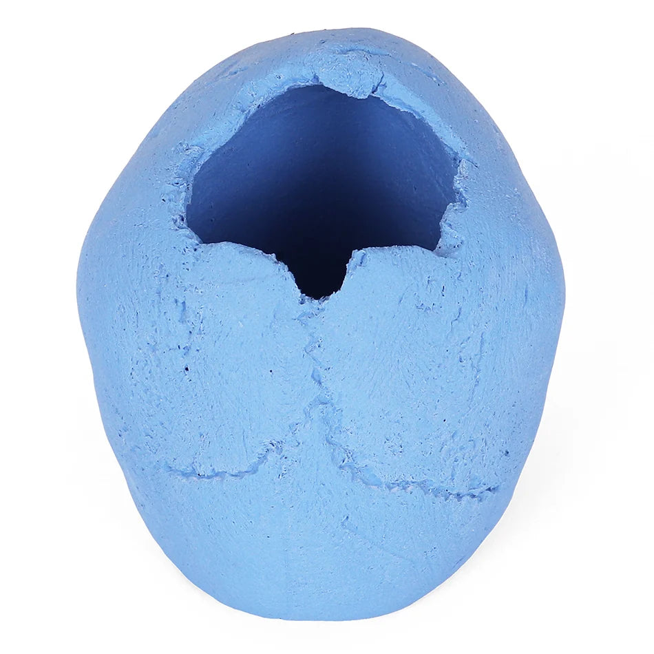 Ceramic Fire Skull - Blue - Medium
