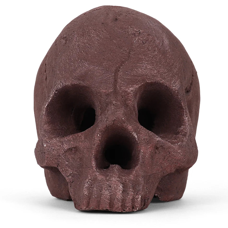 Ceramic Fire Skull - Rustic - Medium