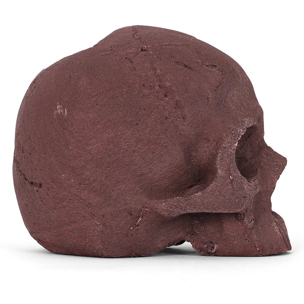 Ceramic Fire Skull - Rustic - Medium