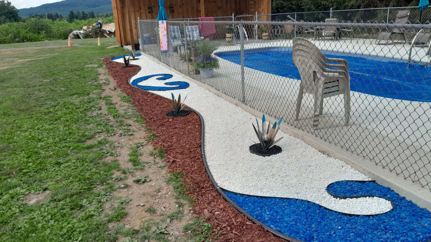 Light Blue Non-Reflective Tempered Fire Glass