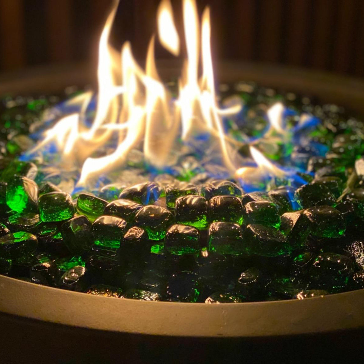 Green Reflective Fire Glass Cubes