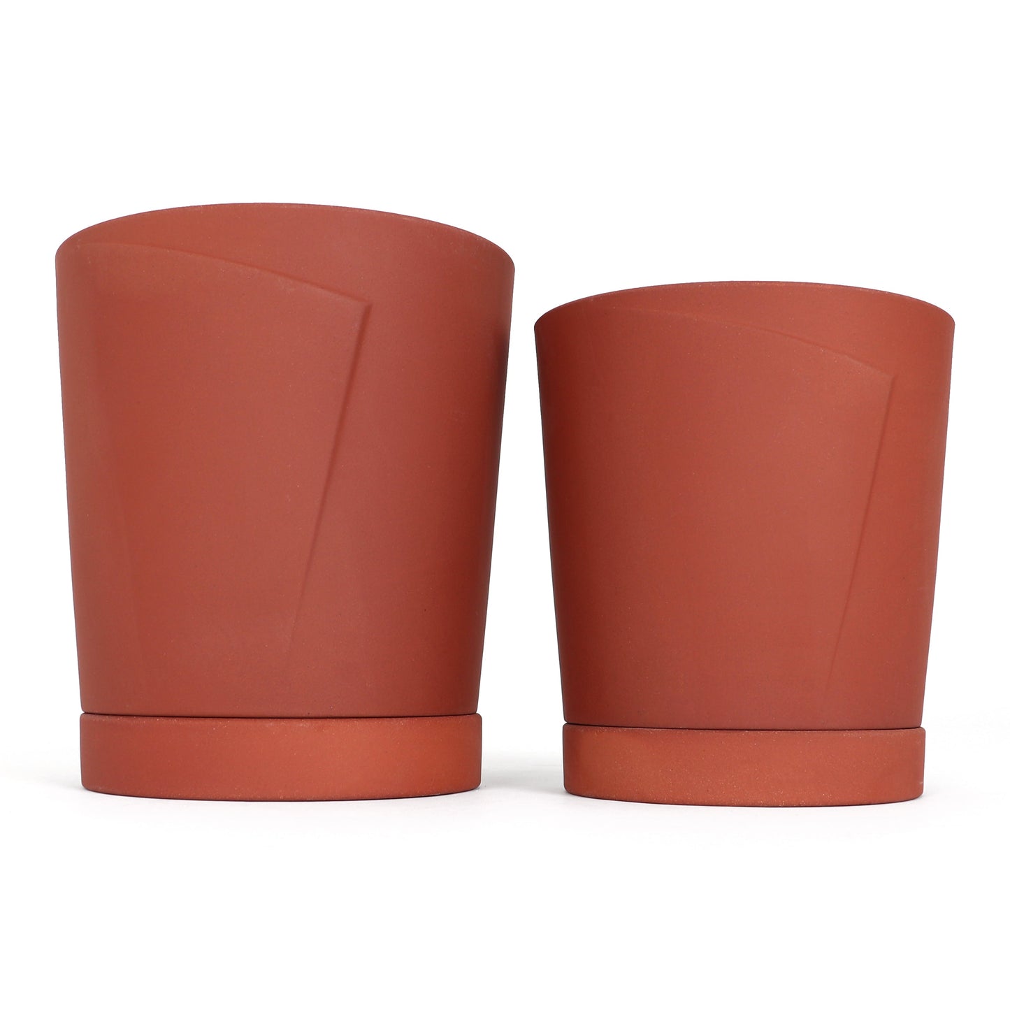 Outdoor Modern Planter Flower Pot - Fold / Potters Brown