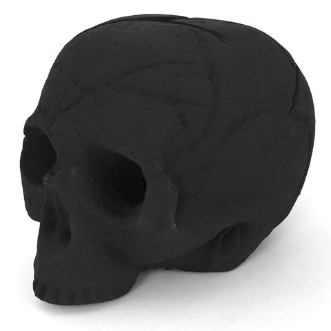 Ceramic Fire Skull - Black - Large