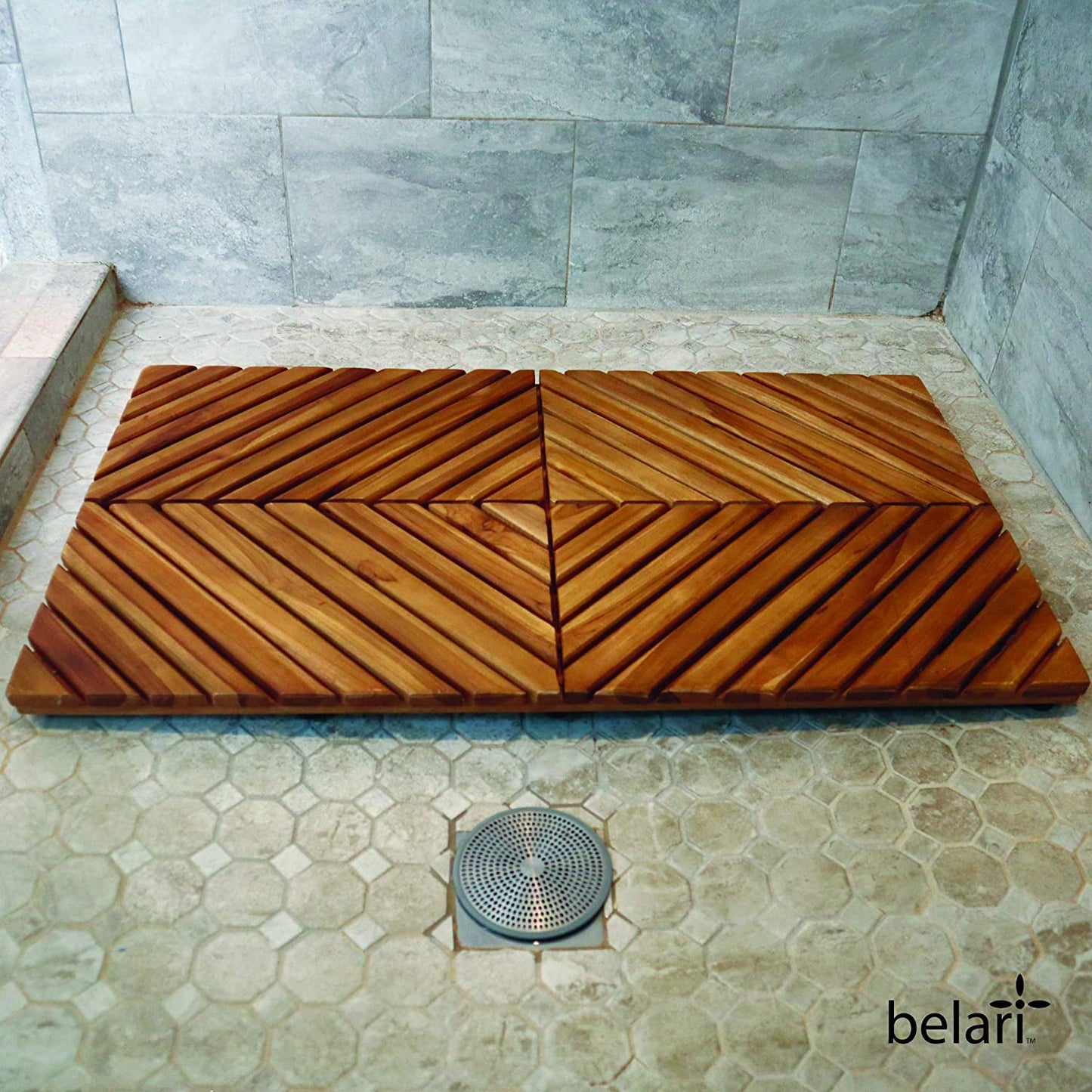 Teak Shower Mat - Zen