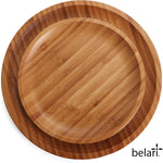 8.5" Round Bamboo Plate Set