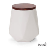 Faceted Storage Canister - White / Medium