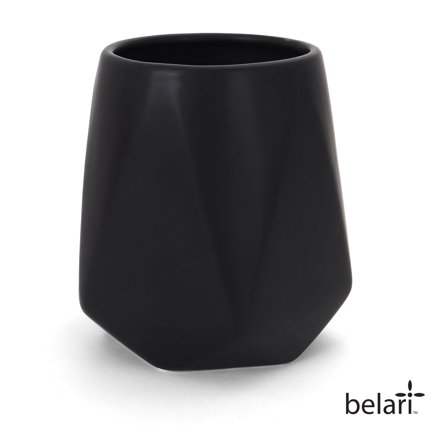 Faceted Storage Canister - Black / Medium