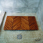 Teak Shower Mat - Chevron