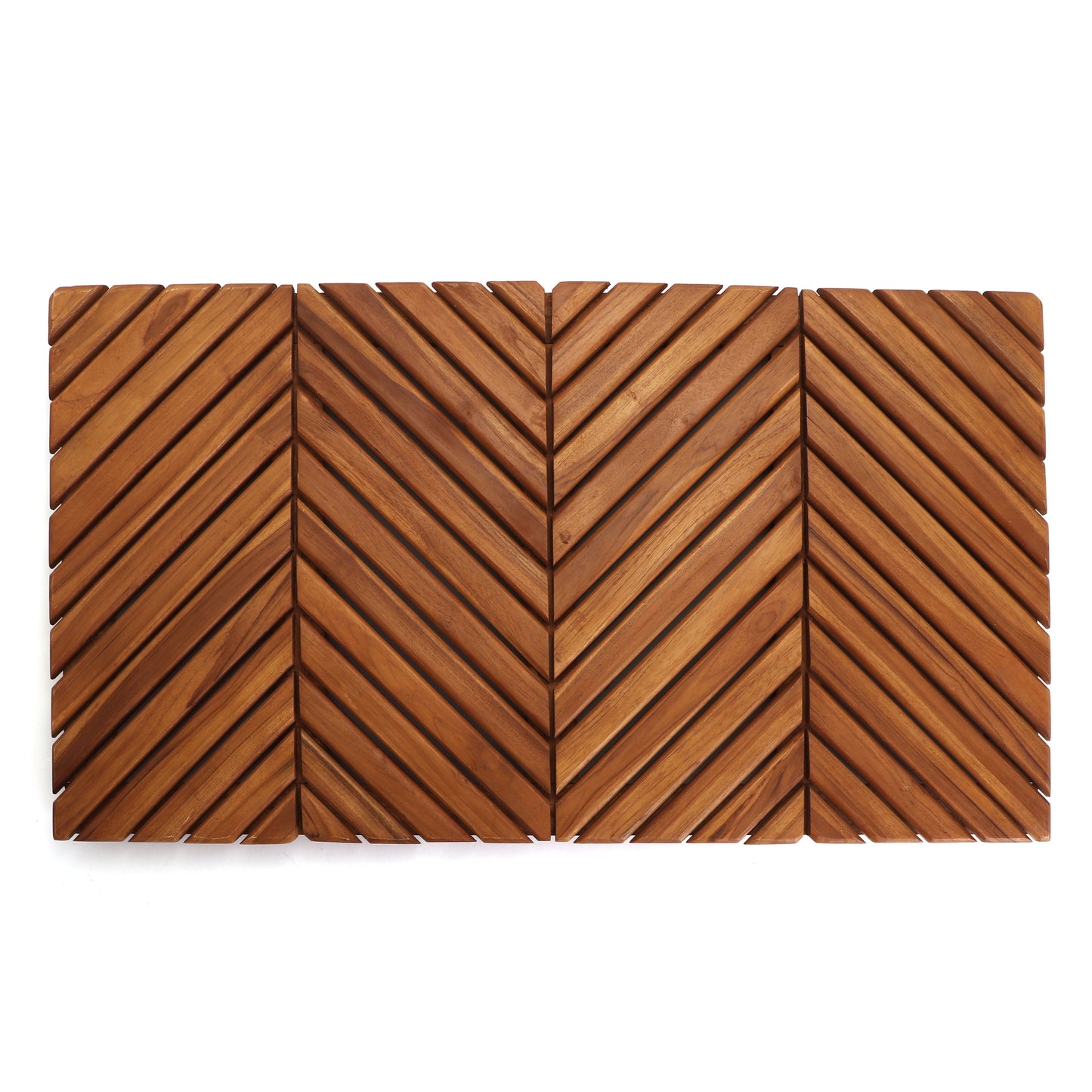 Teak Shower Mat - Chevron