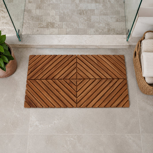 Teak Shower Mat - Zen