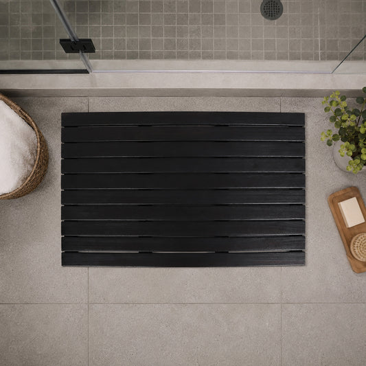 Blackened Teak Shower Mat (Modern)