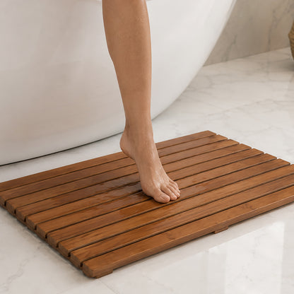 Teak Shower Mat - Modern