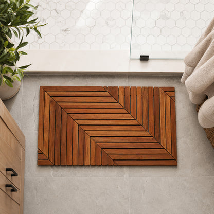 Teak Shower Mat - Niveau