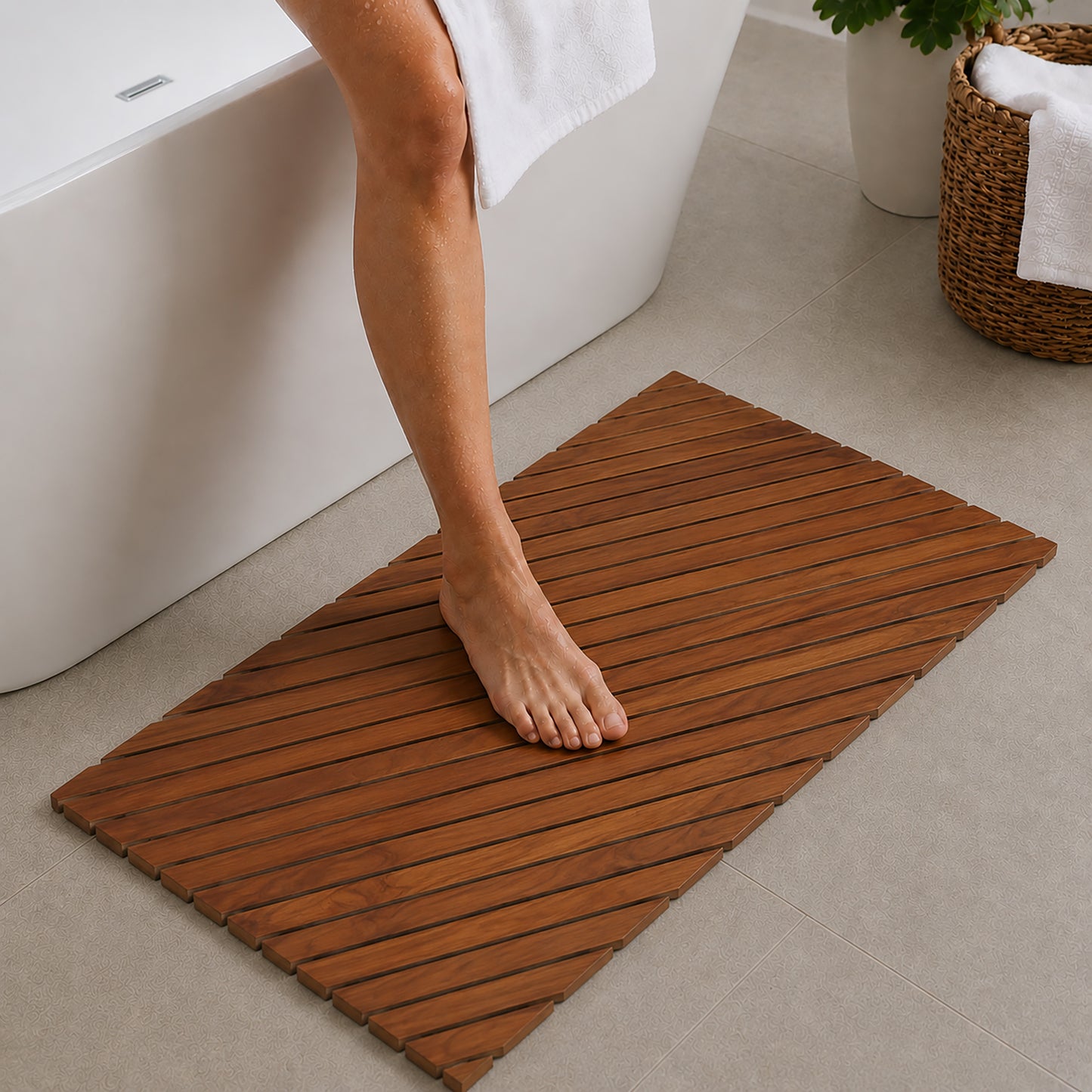 Teak Shower Mat - Voyage