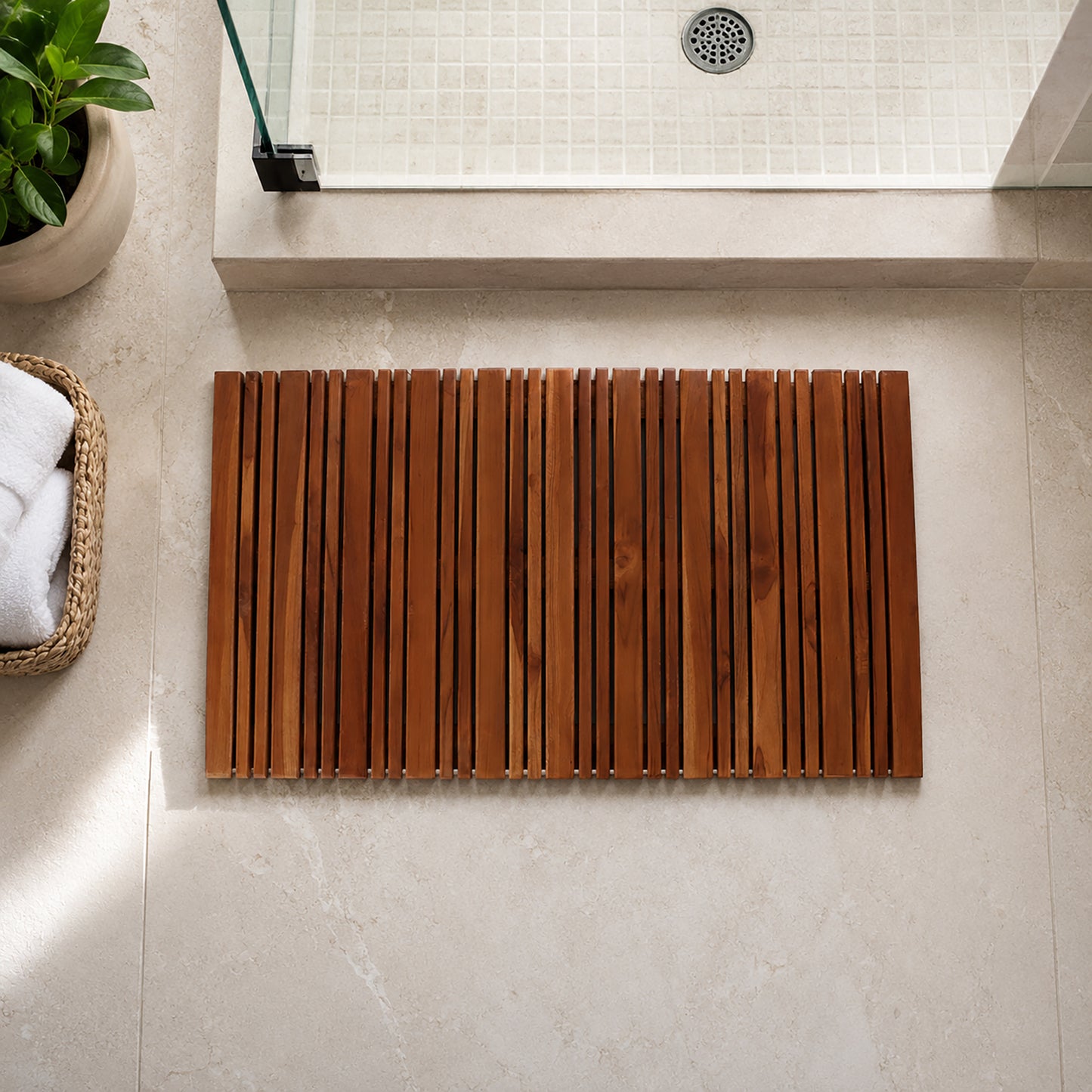 Teak Shower Mat - Cascade