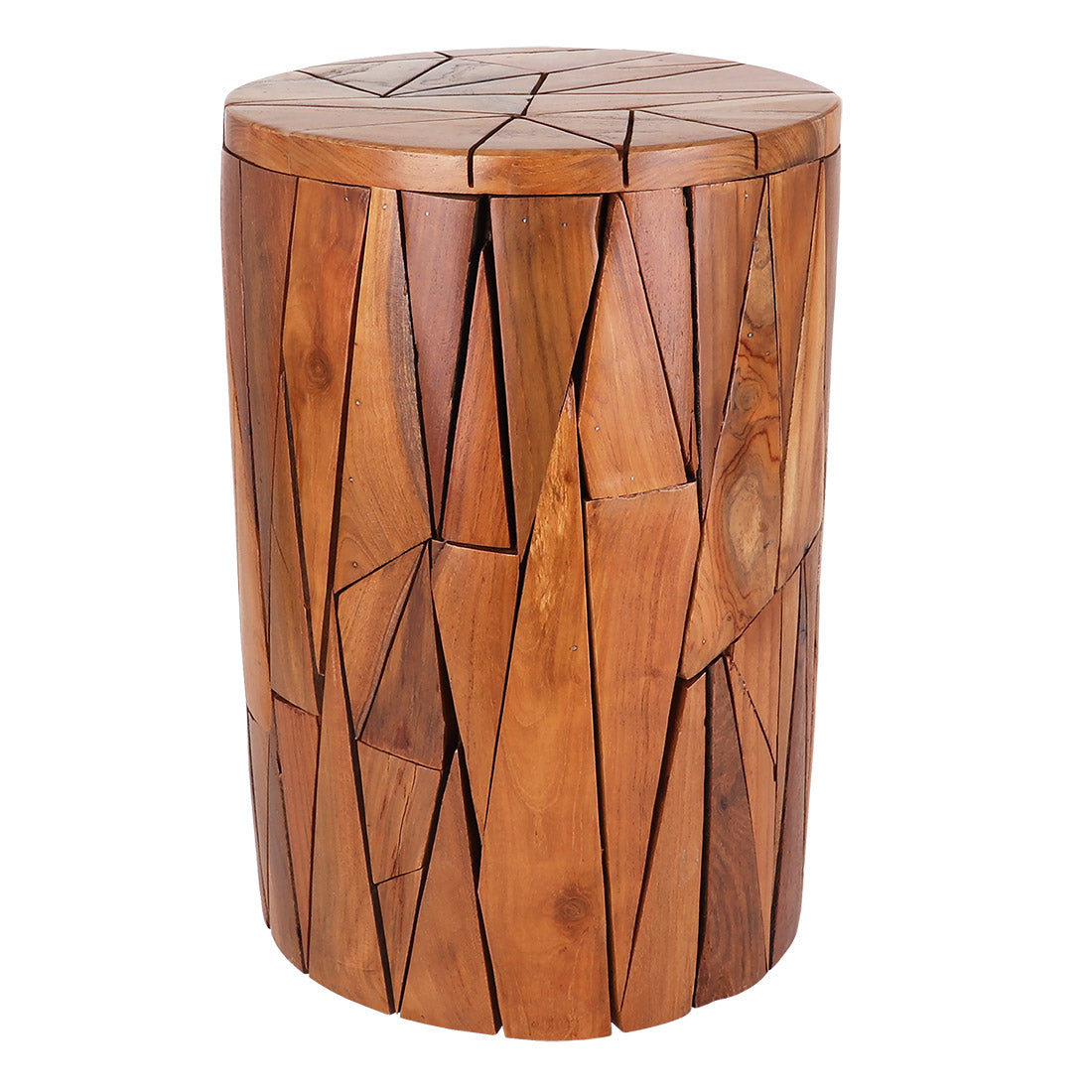 Teak Puzzle Stool - Round