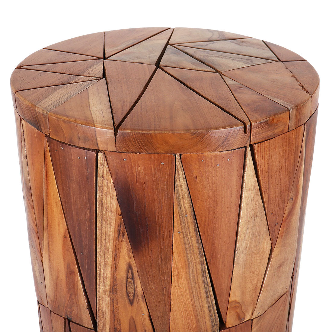 Teak Puzzle Stool - Round