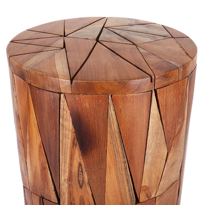 Teak Puzzle Stool - Round