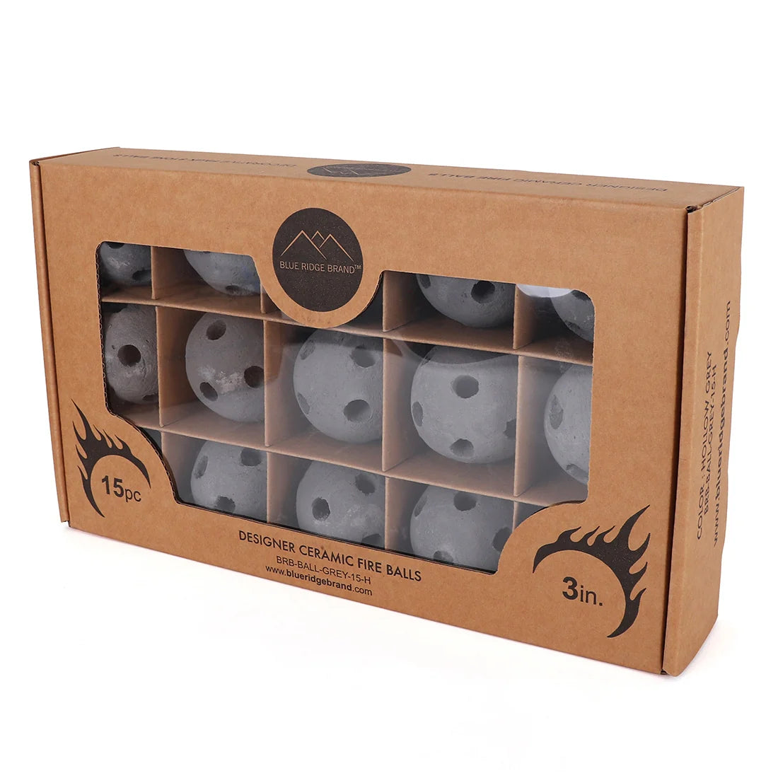 Ceramic Fire Balls - Hollow Grey