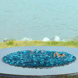 Aqua Blue Reflective Tempered Fire Glass Beads