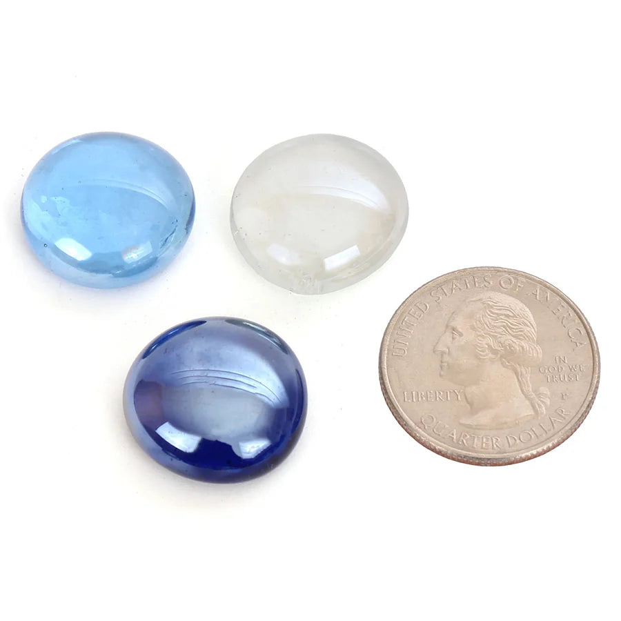 Reflective Fire Glass Bead Blend - Clear, Dark Blue, Light Blue