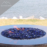 Dark Blue Reflective Fire Glass Beads