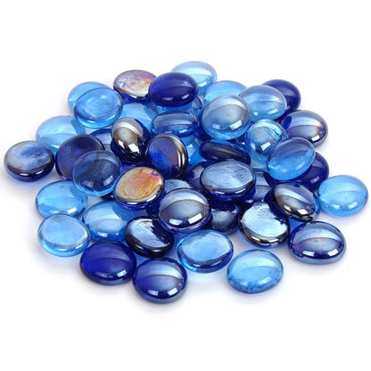 Reflective Fire Glass Beads Blend - Light Blue and Dark Blue