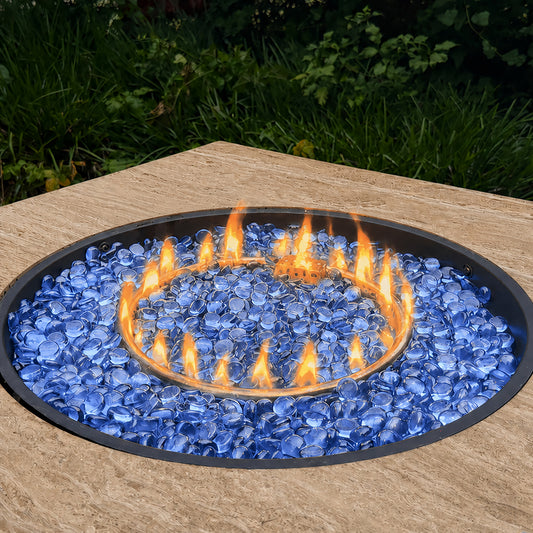 Light Blue Reflective Fire Glass Beads