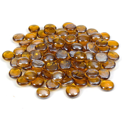 Middle Amber Reflective Tempered Fire Glass Beads