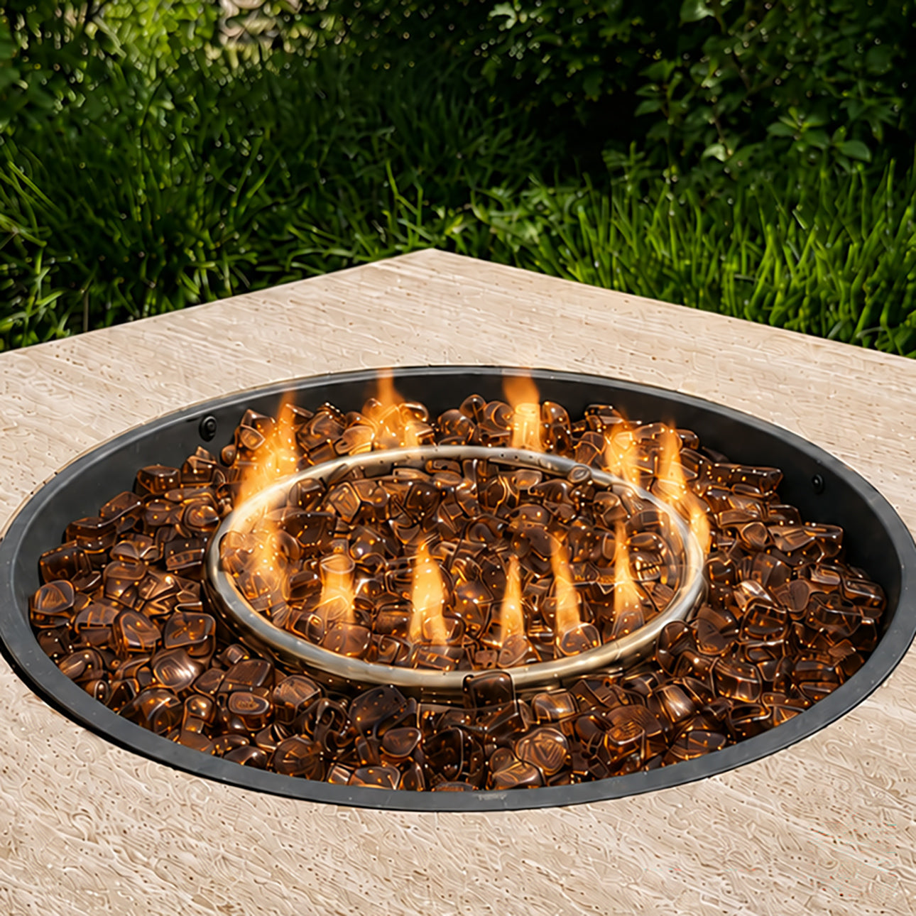 Amber Reflective Fire Glass Cubes