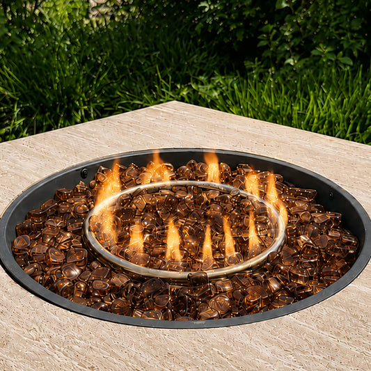 Amber Reflective Fire Glass Cubes