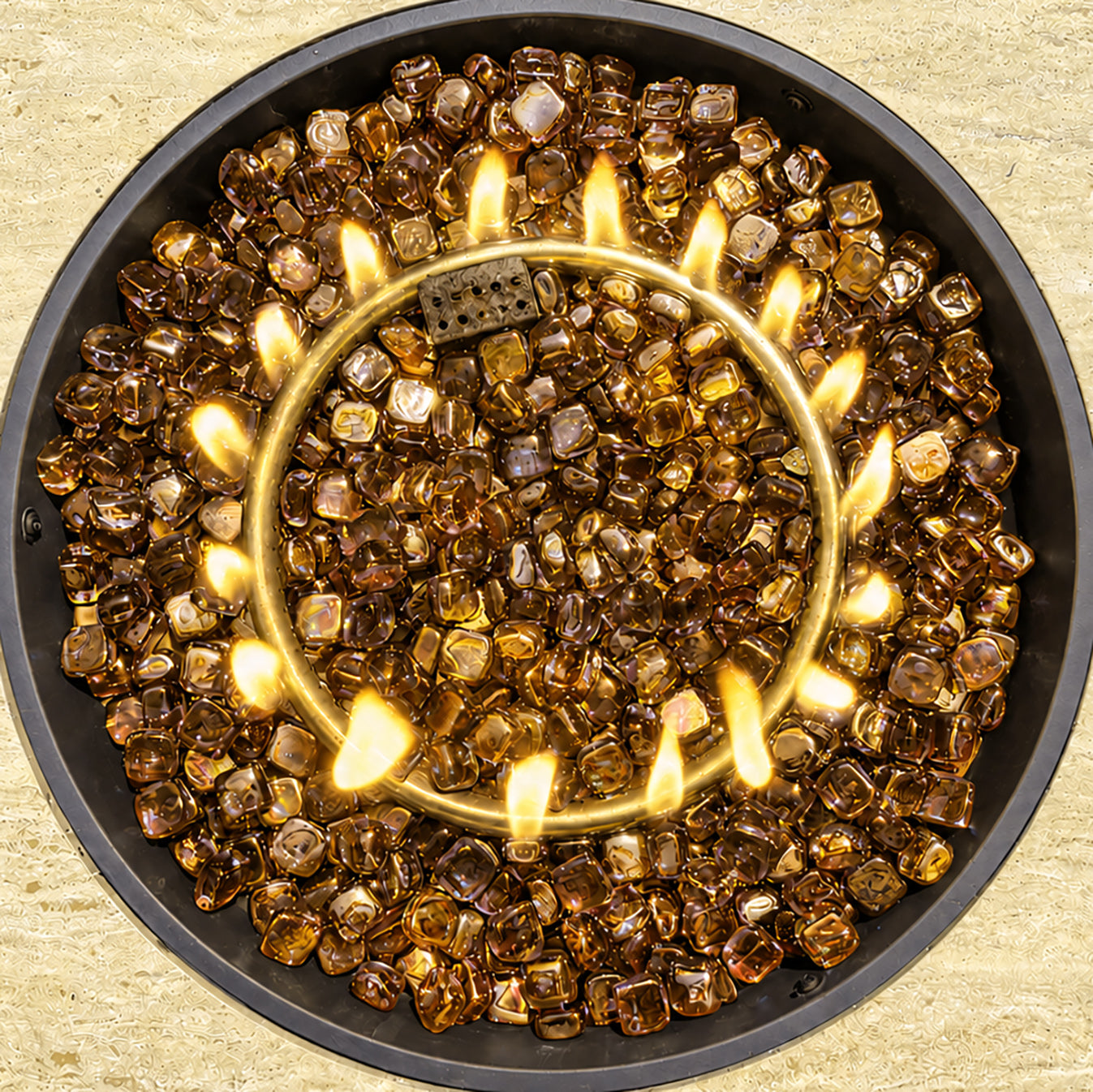 Amber Reflective Fire Glass Cubes