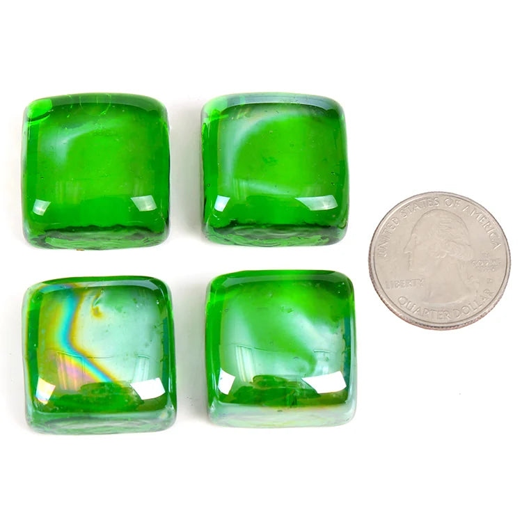 Green Reflective Fire Glass Cubes