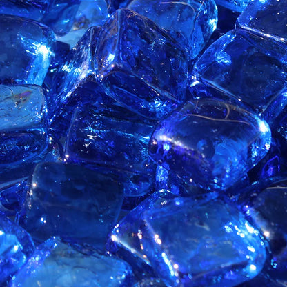 Light Blue Reflective Fire Glass Cubes