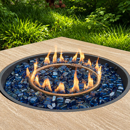 Light Blue Reflective Fire Glass Cubes