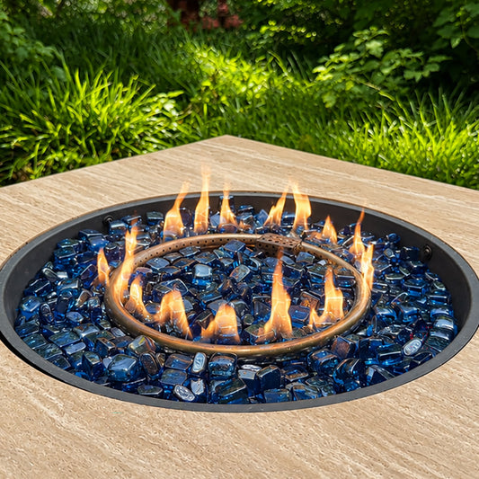 Light Blue Reflective Fire Glass Cubes