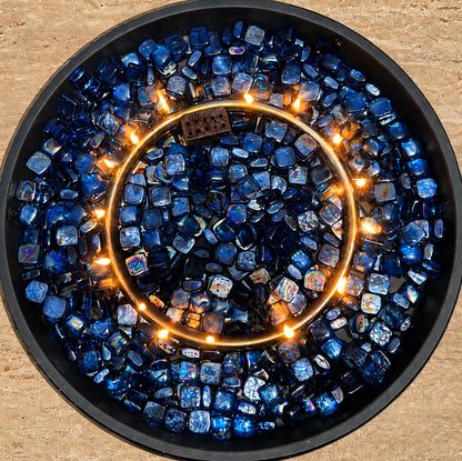Light Blue Reflective Fire Glass Cubes