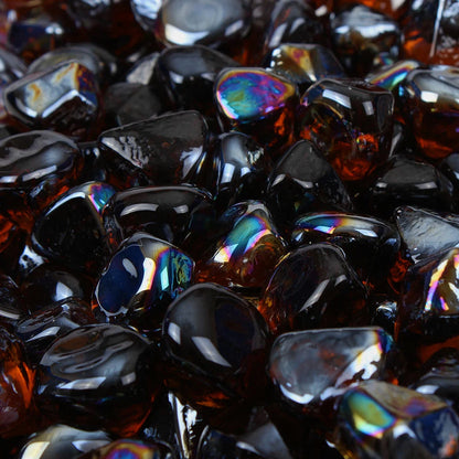 Amber Reflective Fire Glass Diamonds