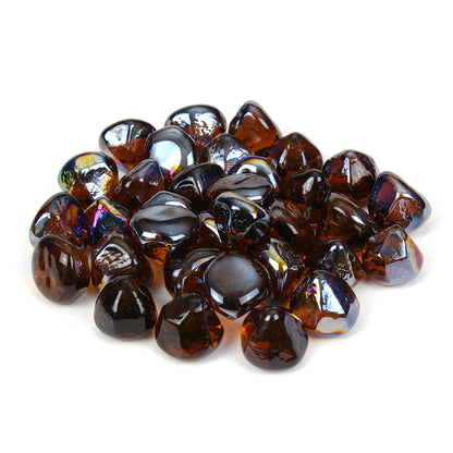 Amber Reflective Fire Glass Diamonds