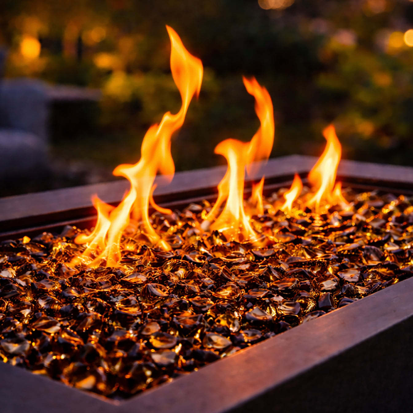 Amber Reflective Fire Glass Diamonds