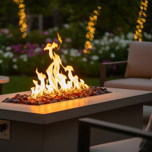 Amber Reflective Fire Glass Cubes